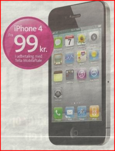Uddrag af Telias iPhone 4 reklame